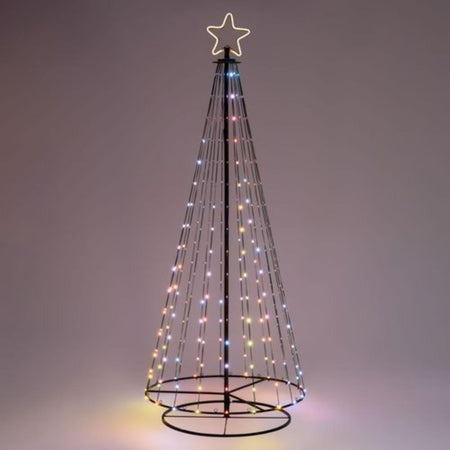 Albero Conico luminoso ripiegabile con gocce di luce da esterno