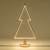 Abete triangolare luminoso con led multicolor e base in legno decorazione natalizia