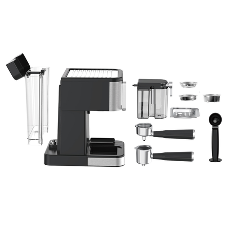 Macchina Caffè Espresso 4in1 20 Bar 1350W Capsule Cialde Polvere con Cappuccinatore Automatico 0,5L e Pannello Touch