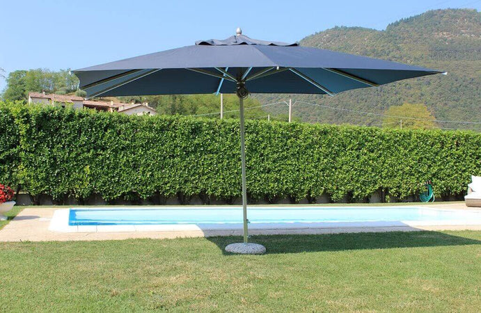 ABACUS - ombrellone da giardino 3x3 palo centrale in alluminio Grigio