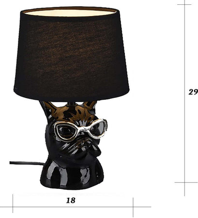 Abat-jour-camerette-Trio-litghting-DOSY-R50231002-E14-LED-ceramica-paralume-tessuto-lampada-tavolo-dog-black
