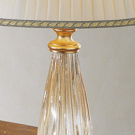Abat-jour-classica-Due-P-illuminazione-2325-LP-E27-LED-vetro-soffiato-lampada-tavolo-tessuto