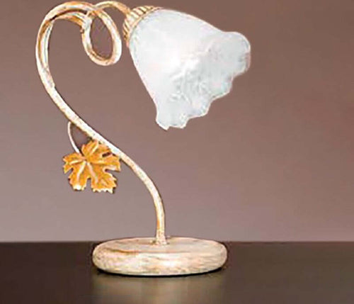 Abat-jour-classica-Due-P-illuminazione-AIDA-L-E14-LED-metallo-vetro-lampada-tavolo