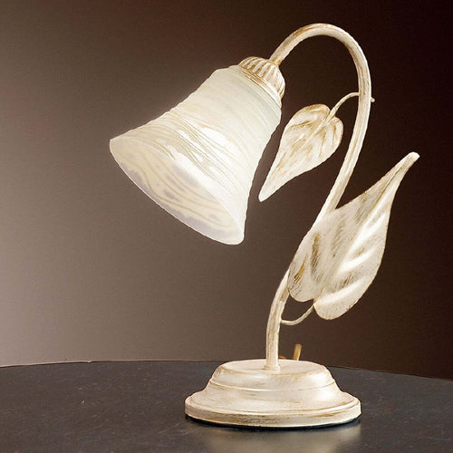 Abat-jour-classica-Due-P-illuminazione-TOSCA-L-E14-LED-metallo-vetro-lampada-tavolo