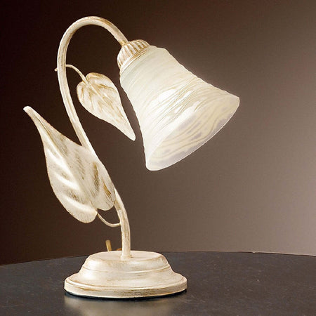Abat-jour-classica-Due-P-illuminazione-TOSCA-L-E14-LED-metallo-vetro-lampada-tavolo