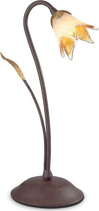 Abat-jour-classica-Flami-ORCHIDEA-1303-LT1-G9-LED-ferro-vetro-lampada-tavolo