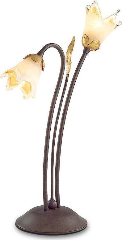 Abat-jour-classica-Flami-ORCHIDEA-1303-LT2-G9-LED-ferro-vetro-lampada-tavolo