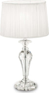 Abat-jour-classica-Ideal-Lux-KATE-2-TL1-ROUND-122885-E27-LED-cristallo-tessuto-lampada-tavolo