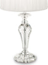 Abat-jour-classica-Ideal-Lux-KATE-2-TL1-ROUND-122885-E27-LED-cristallo-tessuto-lampada-tavolo