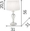 Abat-jour-classica-Ideal-Lux-KATE-2-TL1-ROUND-122885-E27-LED-cristallo-tessuto-lampada-tavolo
