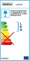Abat-jour-classica-Ideal-Lux-LAWYER-TL1-045030-E27-LED-vetro-metallo-lampada-tavolo