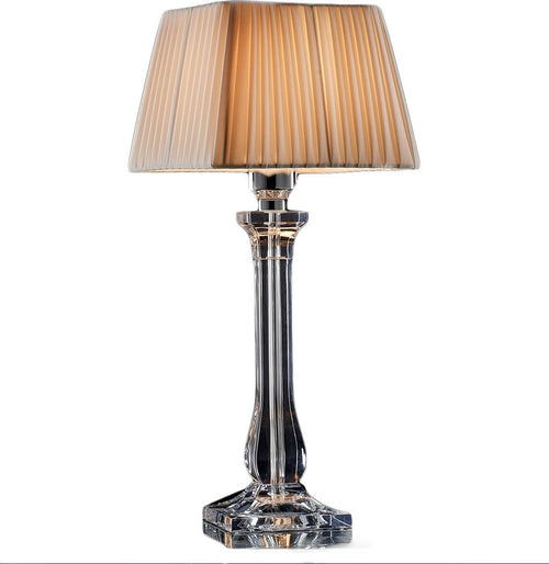 Abat-jour-classica-Illuminando-SOFIA-LU-G-LED-lampada-tavolo-acrilico-trasparente-paralume-plissettato-quadrato-tessuto-E27
