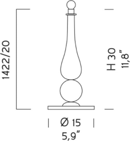 Abat-jour-classica-Sylcom-CAROLA-1422-20-E14-LED-vetro-murano-lampada-tavolo
