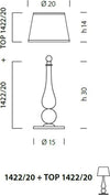 Abat-jour-classica-Sylcom-CAROLA-1422-20-+-TOP-E14-LED-vetro-murano-lampada-tavolo