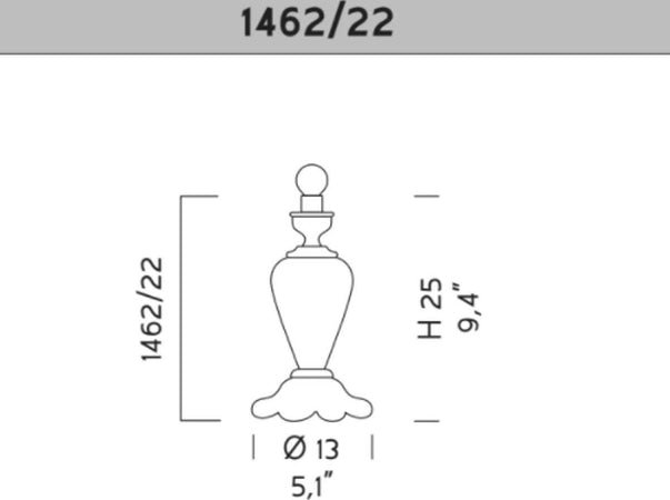 Abat-jour-classica-Sylcom-TEODORA-1462-22-E14-LED-vetro-soffiato-lampada-tavolo
