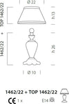 Abat-jour-classica-Sylcom-TEODORA-1462-22-+-TOP-E14-LED-vetro-soffiato-lampada-tavolo