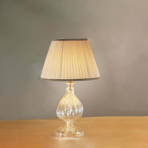 Abat-jour-classico-Due-P-illuminazione-2328-LP-E27-LED-vetro-soffiato-lampada-tavolo-tessuto
