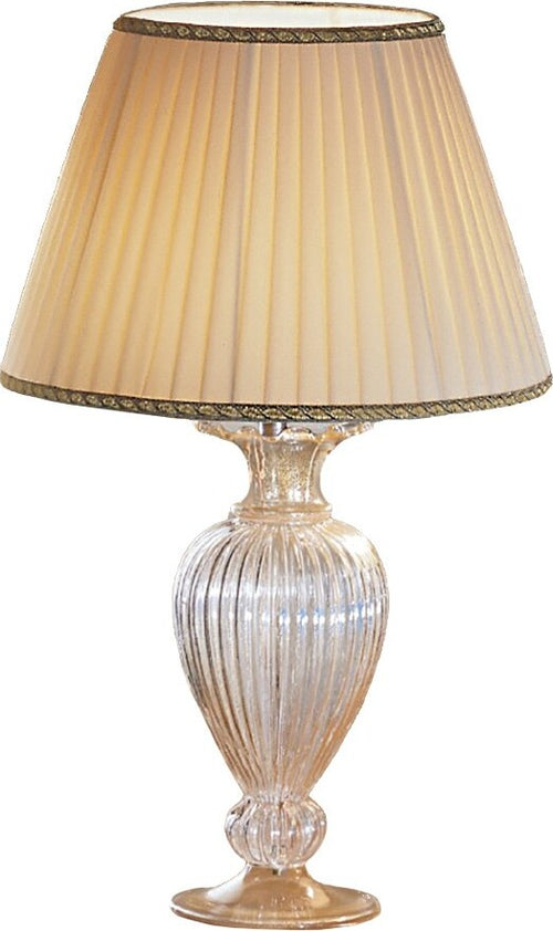 Abat-jour-classico-Due-P-illuminazione-2329-LP-E27-LED-vetro-soffiato-lampada-tavolo-tessuto