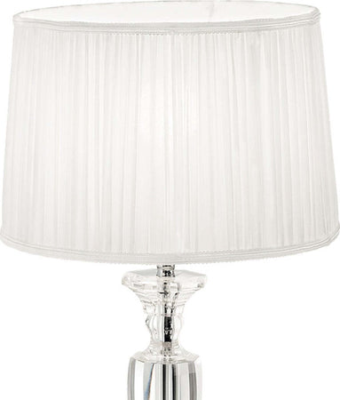 Abat-jour-classico-Ideal-Lux-KATE-3-TL1-ROUND-122878-E27-LED-cristallo-tessuto-lampada-tavolo