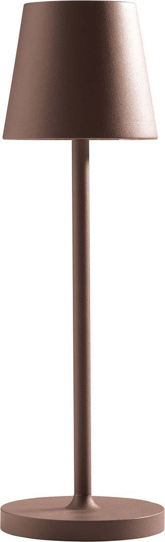 Abat-jour-esterno-batteria-Gea-Led-GLS031-300LM-IP54-marrone-lampada-tavolo-classica-usb-touch