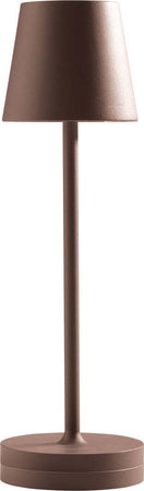 Abat-jour-esterno-batteria-Gea-Led-GLS041-300LM-IP54-marrone-lampada-tavolo-classica-base-usb-touch