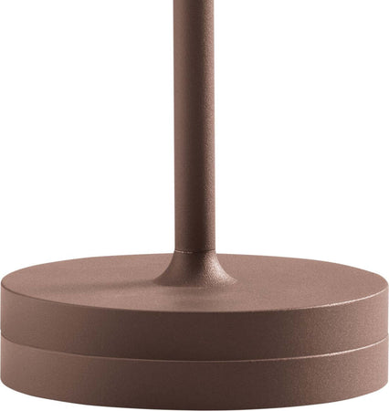 Abat-jour-esterno-batteria-Gea-Led-GLS041-300LM-IP54-marrone-lampada-tavolo-classica-base-usb-touch