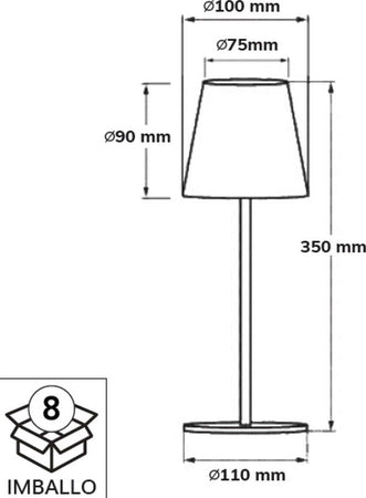 Abat-jour-moderna-Darklight-IDEA-CCT-SWITCH-TOUCH-LED-ricaricabile-IP44