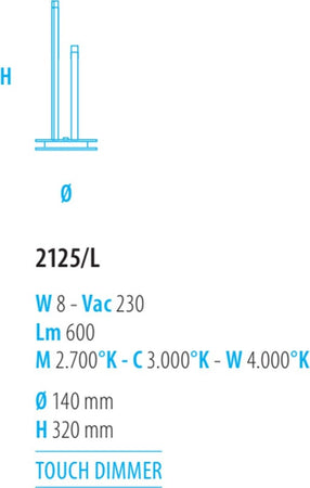 Abat-jour-moderna-Fratelli-Braga-RAY-2125-L-LED-dimmerabile-metacrilato-metallo-lampada-tavolo