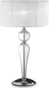 Abat-jour-moderna-Ideal-Lux-DUCHESSA-TL1-BIG-E27-LED-vetro-tessuto-lampada-tavolo