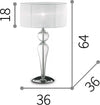 Abat-jour-moderna-Ideal-Lux-DUCHESSA-TL1-BIG-E27-LED-vetro-tessuto-lampada-tavolo