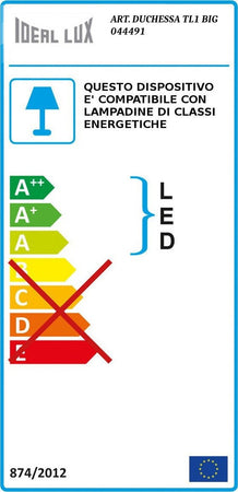 Abat-jour-moderna-Ideal-Lux-DUCHESSA-TL1-BIG-E27-LED-vetro-tessuto-lampada-tavolo