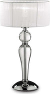 Abat-jour-moderna-Ideal-Lux-DUCHESSA-TL1-SMALL-E27-LED-vetro-tessuto-lampada-tavolo