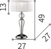 Abat-jour-moderna-Ideal-Lux-DUCHESSA-TL1-SMALL-E27-LED-vetro-tessuto-lampada-tavolo