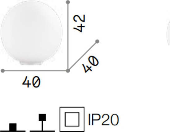 Abat-jour-moderna-Ideal-Lux-MAPA-BIANCO-TL1-000206-E27-LED-vetro-lampada-tavolo