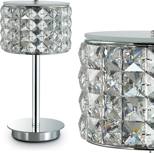Abat-jour-moderna-Ideal-Lux-ROMA-TL1-114620-G9-LED-cristallo-vetro-lampada-tavolo