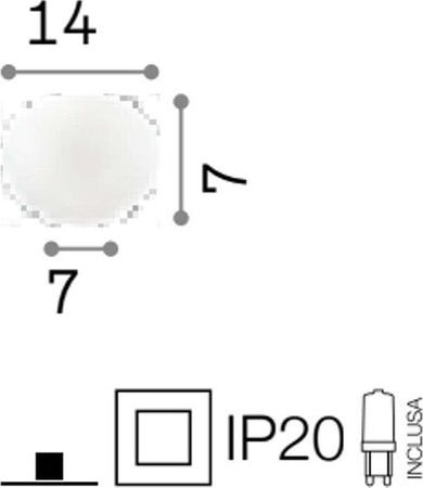 Abat-jour-moderna-Ideal-Lux-SMARTIES-BIANCO-TL1-G9-LED-vetro-lampada-tavolo