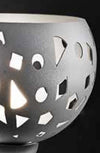 Abat-jour-moderna-illuminando-GEO-LU-E14-LED-lampada-tavolo-metallo-bianco-grigio-sabbia-traforata-interni