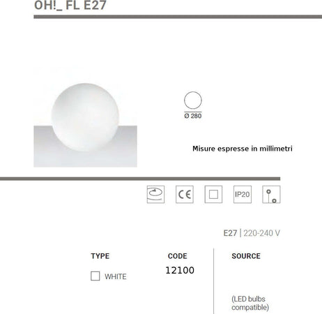 Abat-jour-moderna-Linea-Light-Group-OH-FL-E27-12100-LED-lampada-tavolo-terra-sfera-polietilene