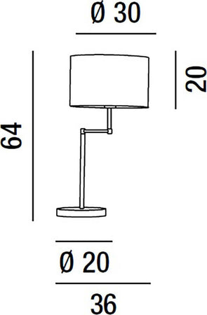 Abat-jour-moderna-Perenz-ROUND-HOTEL-6162-E27-LED-metallo-tessuto-lampada-tavolo-orientabile