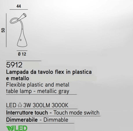 Abat-jour-moderna-Perenz-SNAKE-5912-LED-lampada-tavolo-scrivania-flessibile-dimmerabile-touch