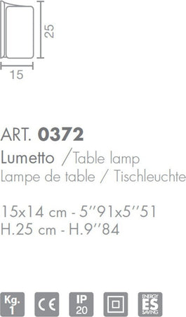 Abat-jour-moderna-Selene-illuminazione-PAPIRO-0372-053-E27-LED-vetro-lampada-tavolo