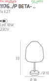 Abat-jour-moderna-Top-Light-DOUBLE-SKIN-1176BI-P-BETA-BL-E27-LED-vetro-lampada-tavolo