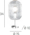 Abat-jour-moderno-Top-Light-TENDER-1181-CR-P-TR-E27-LED-vetro-lampada-tavolo