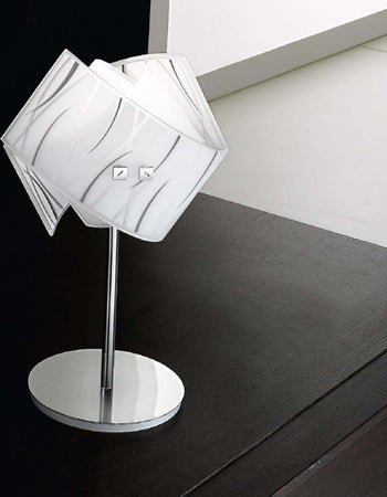 Abat-jour-vetro-serigrafato-Gea-Luce-AGNESE-LP-LED-lampada-tavolo-piccola-bianco-nero-moderno-interno-E14