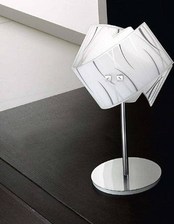 Abat-jour-vetro-serigrafato-Gea-Luce-AGNESE-LP-LED-lampada-tavolo-piccola-bianco-nero-moderno-interno-E14