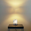 Abatjour-Contemporaneo-Artiglio-Acciaio-Cromo-Vetro-1-Luce-G9