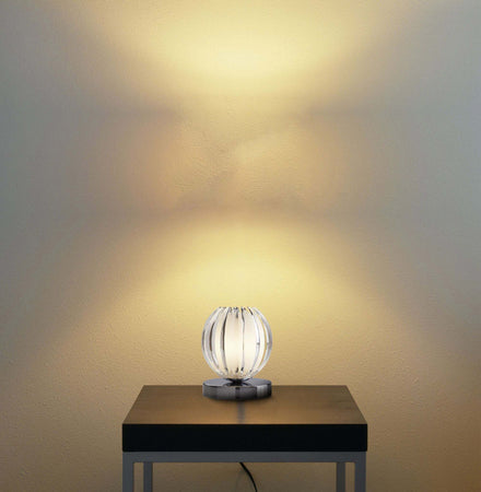 Abatjour-Contemporaneo-Artiglio-Acciaio-Cromo-Vetro-1-Luce-G9
