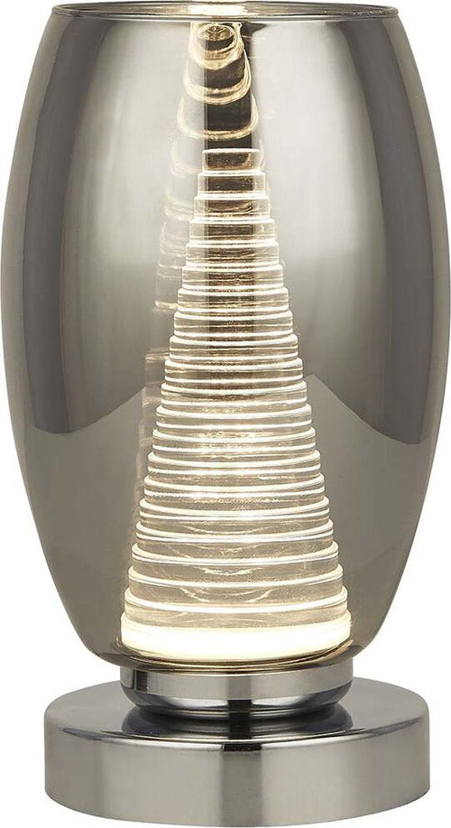 Abatjour-Contemporaneo-Ciclon-Acciaio-Cromo-Vetro-Fumè-Led-6W-3000K