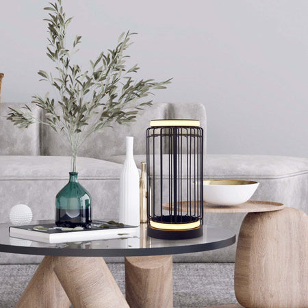 Abatjour-Contemporaneo-Circolo-Alluminio-Bianco-Silicone-Nero-Led-12W-3000K