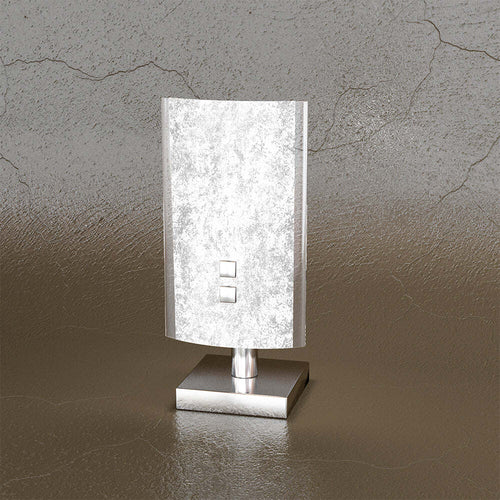 Abatjour-Contemporaneo-Shadow-Metallo-Bianco-Vetro-Foglia-Argento-1-Luce-G9